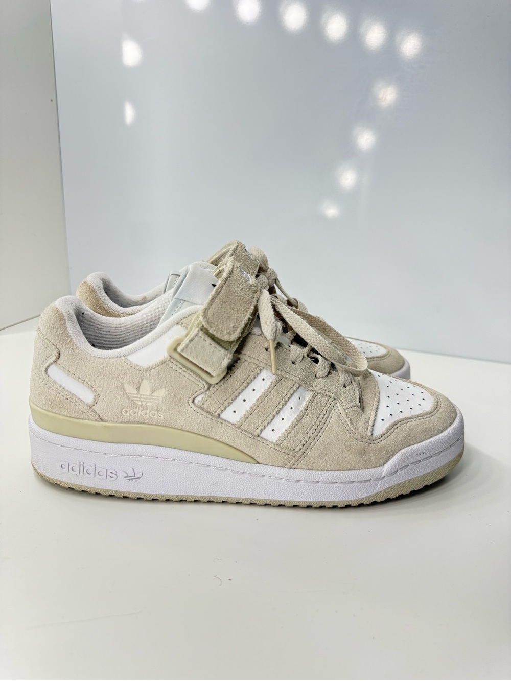 adidas for women Tan & White Low-Top Sneaker